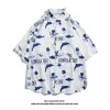 A cool and stylish One Piece Luffy graffiti short-sleeved shirt for men, a thin, loose, trendy and versatile couple shirt with half sleeves for summer Item Picture